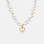 Signet Initial Pearl Necklace