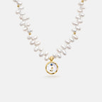 Signet Initial Pearl Necklace