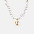 Signet Initial Pearl Necklace