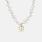 Signet Initial Pearl Necklace