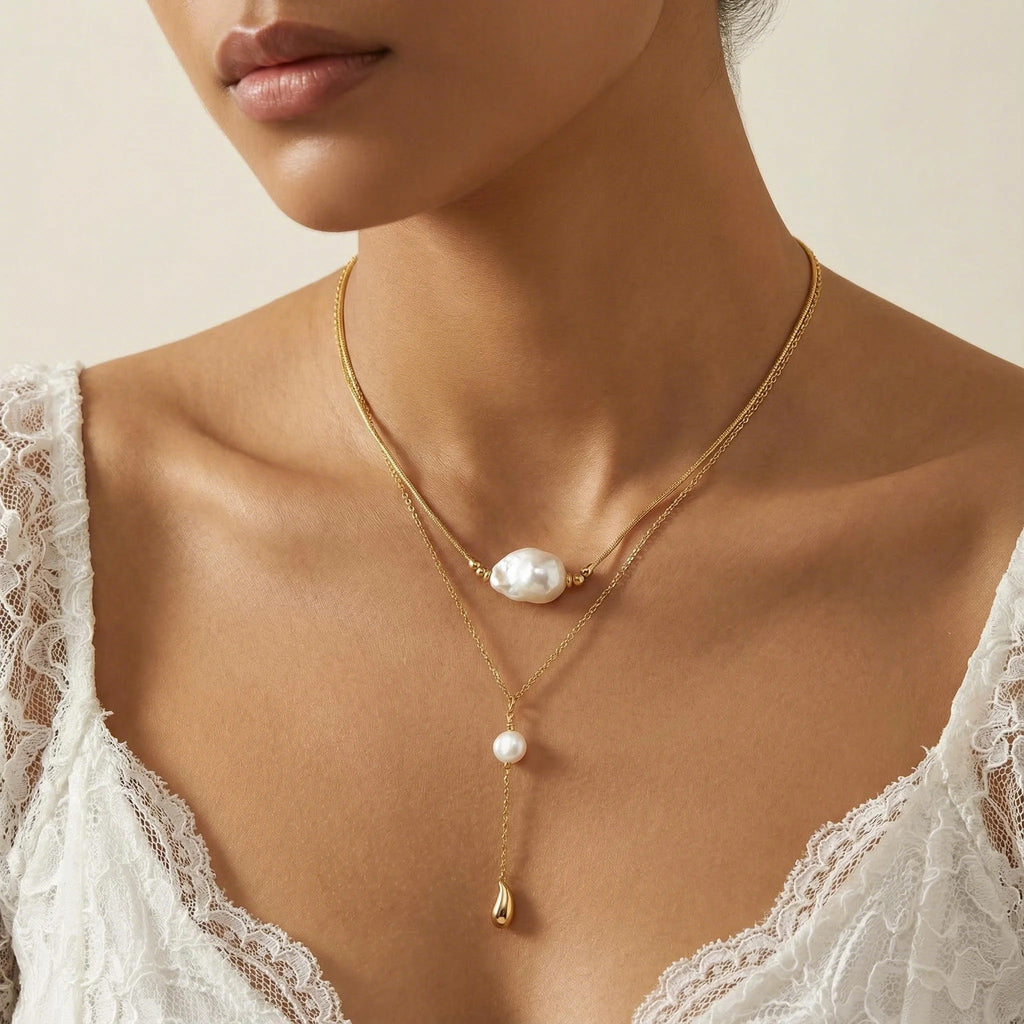 Layered Baroque Pearl Necklace