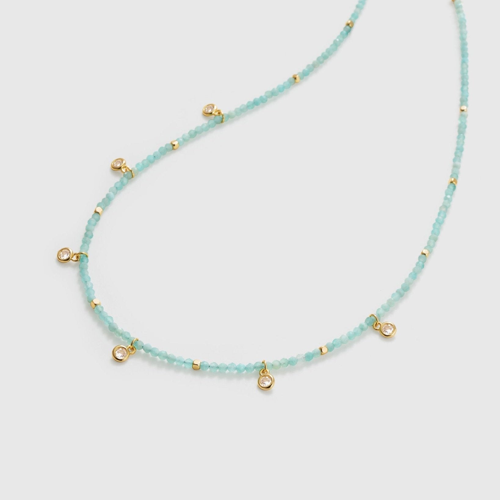 Amazonite Beaded Necklace - Amber Lollipop