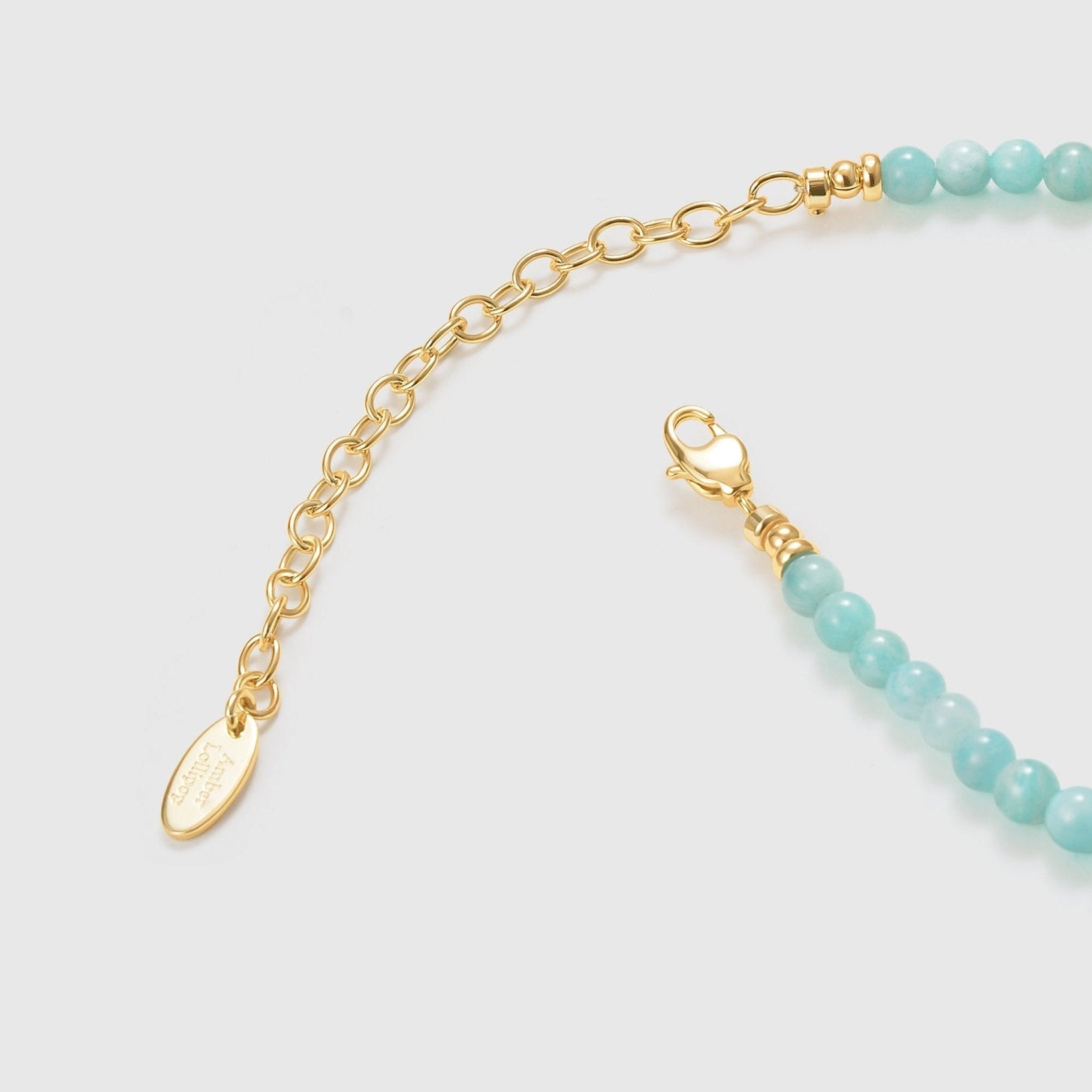 Amazonite Beaded Necklace With Pearl - Amber Lollipop