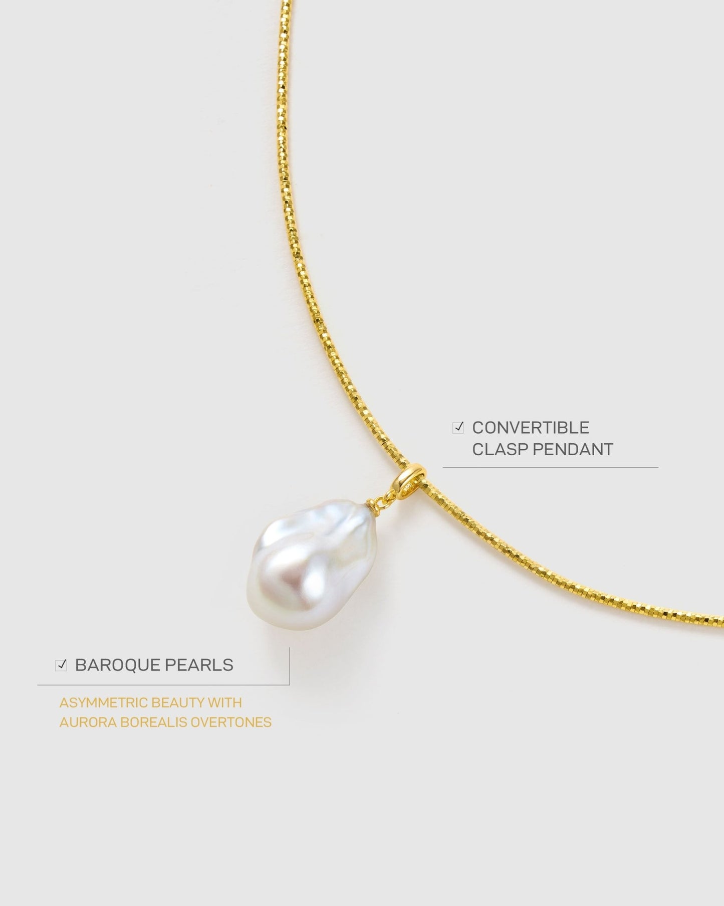 Angelica Dahurica Baroque Pearl Necklace - Amber lollipop