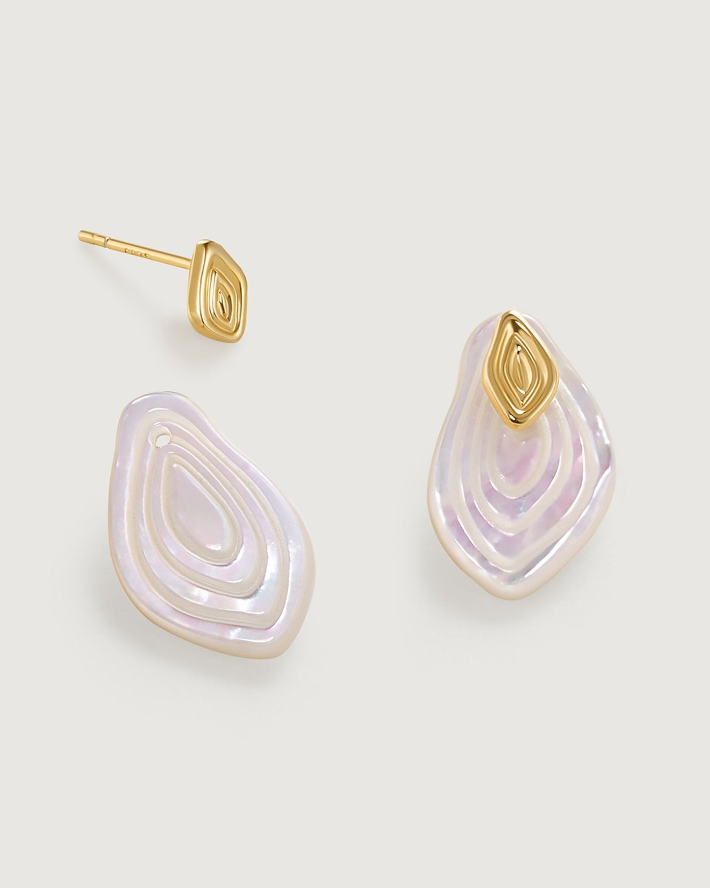 Annual Ring Stud Earring - Amber lollipop