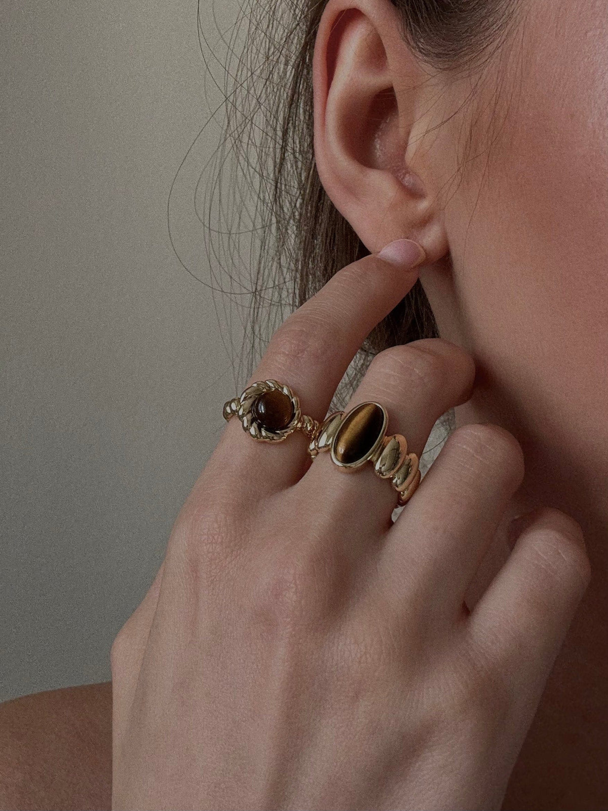 Autumn Breeze Impression Tiger’s Eye Ring AmberLollipop