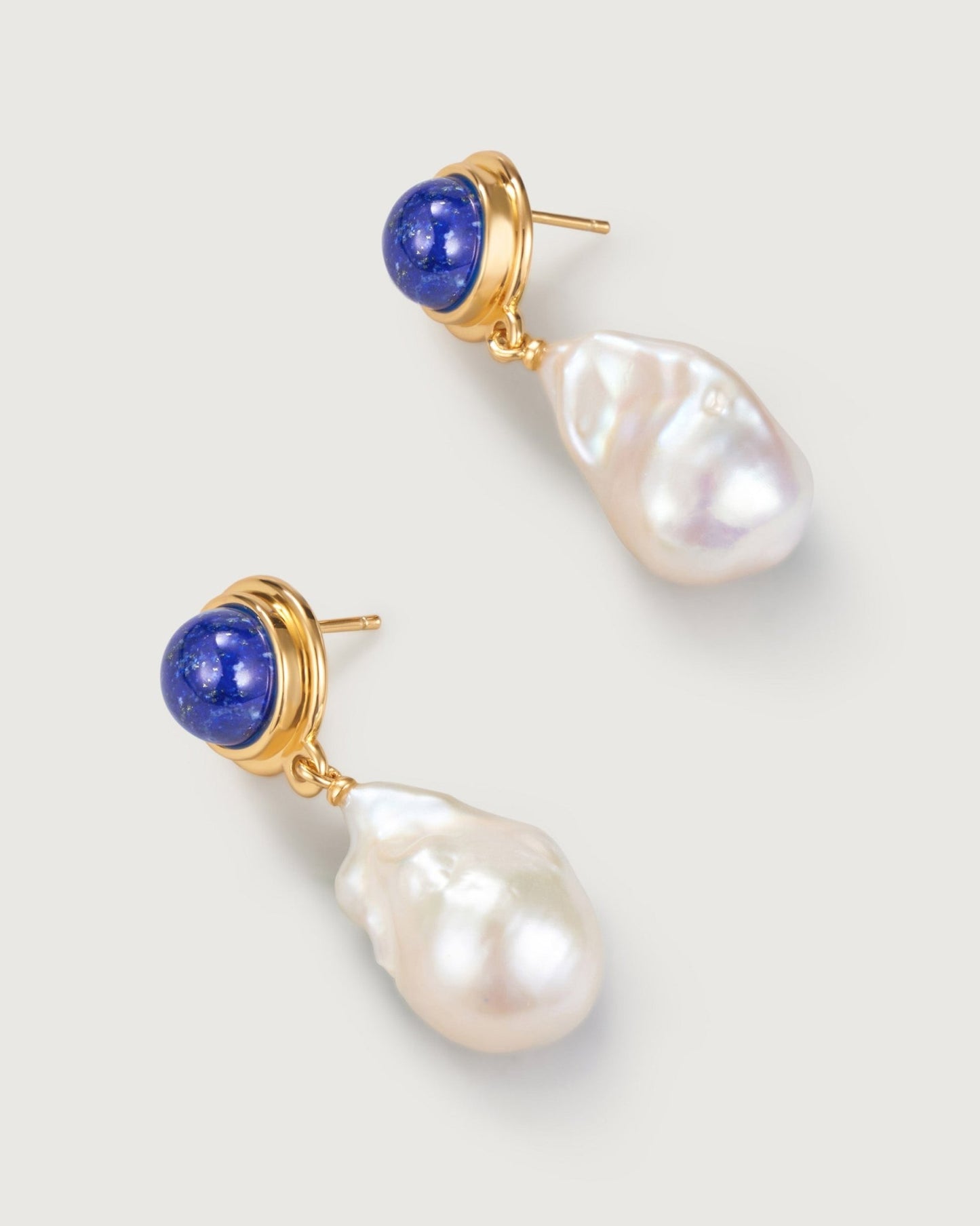 Azure Glow Baroque Pearl Earring - Amber lollipop