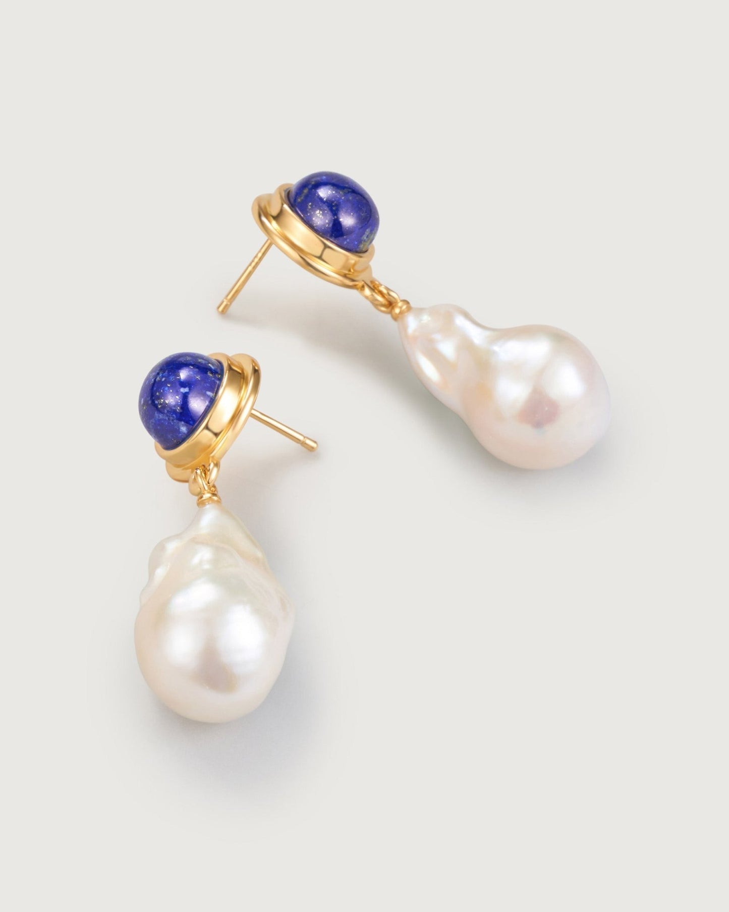 Azure Glow Baroque Pearl Earring - Amber lollipop