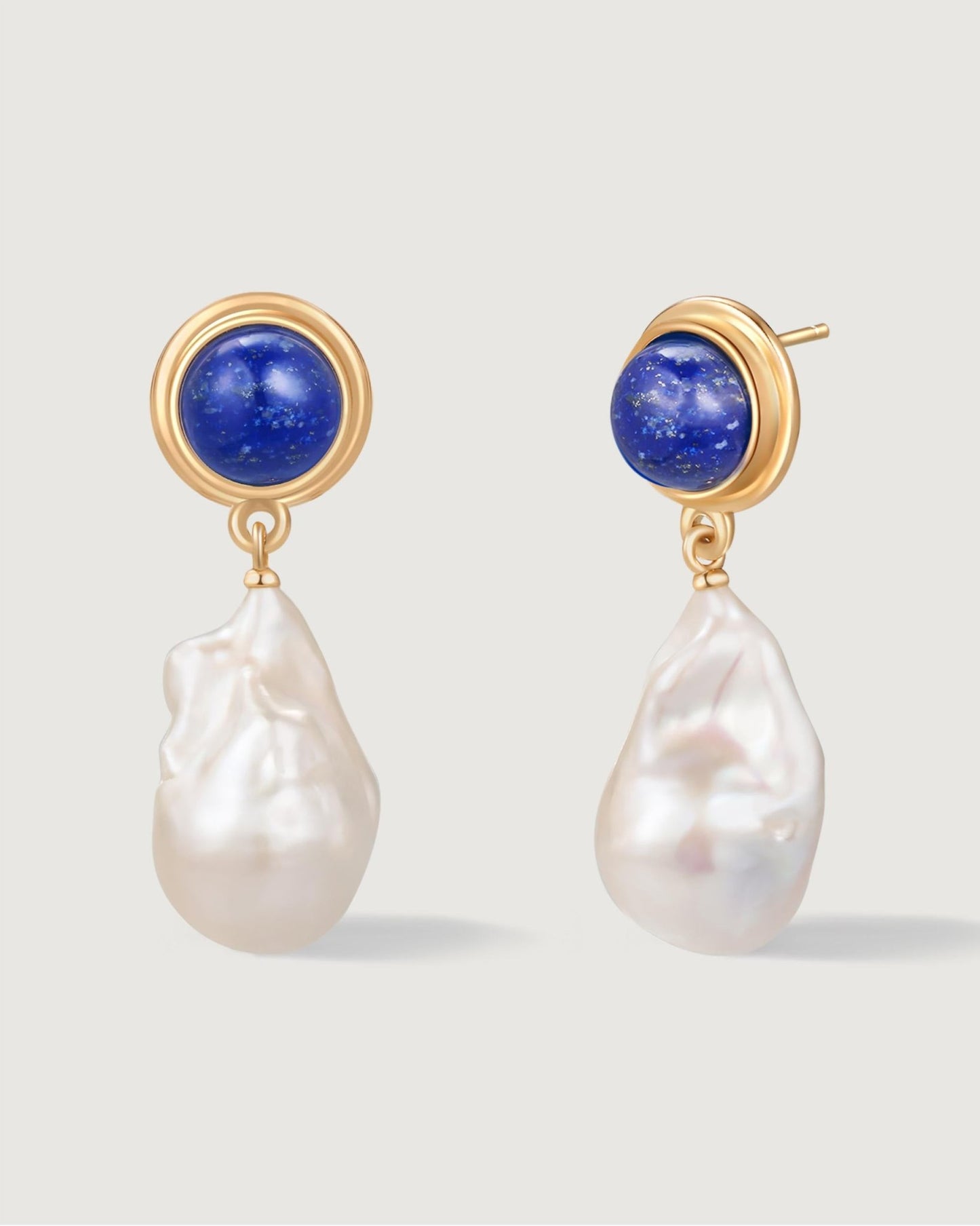 Azure Glow Baroque Pearl Earring - Amber lollipop