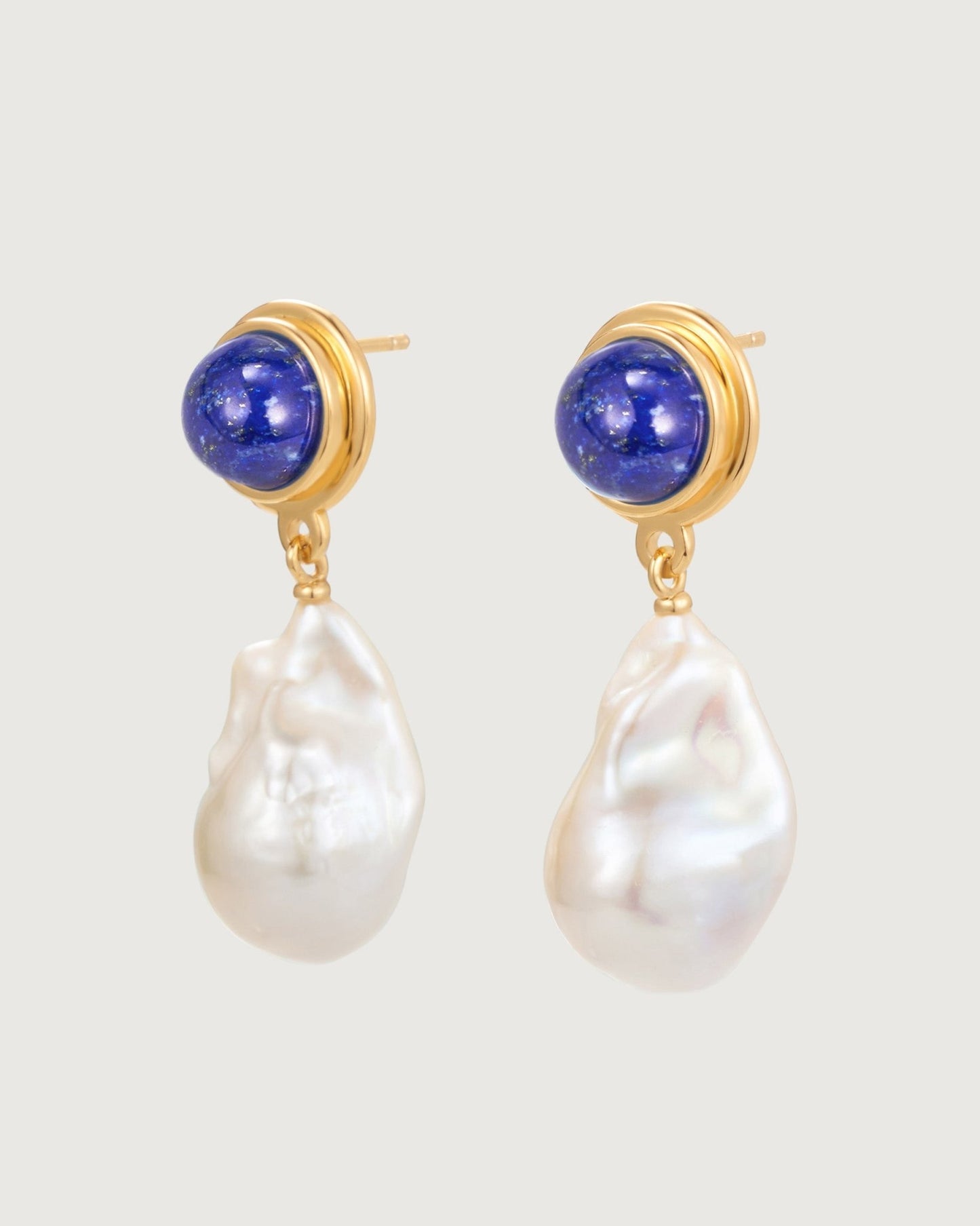 Azure Glow Baroque Pearl Earring - Amber lollipop