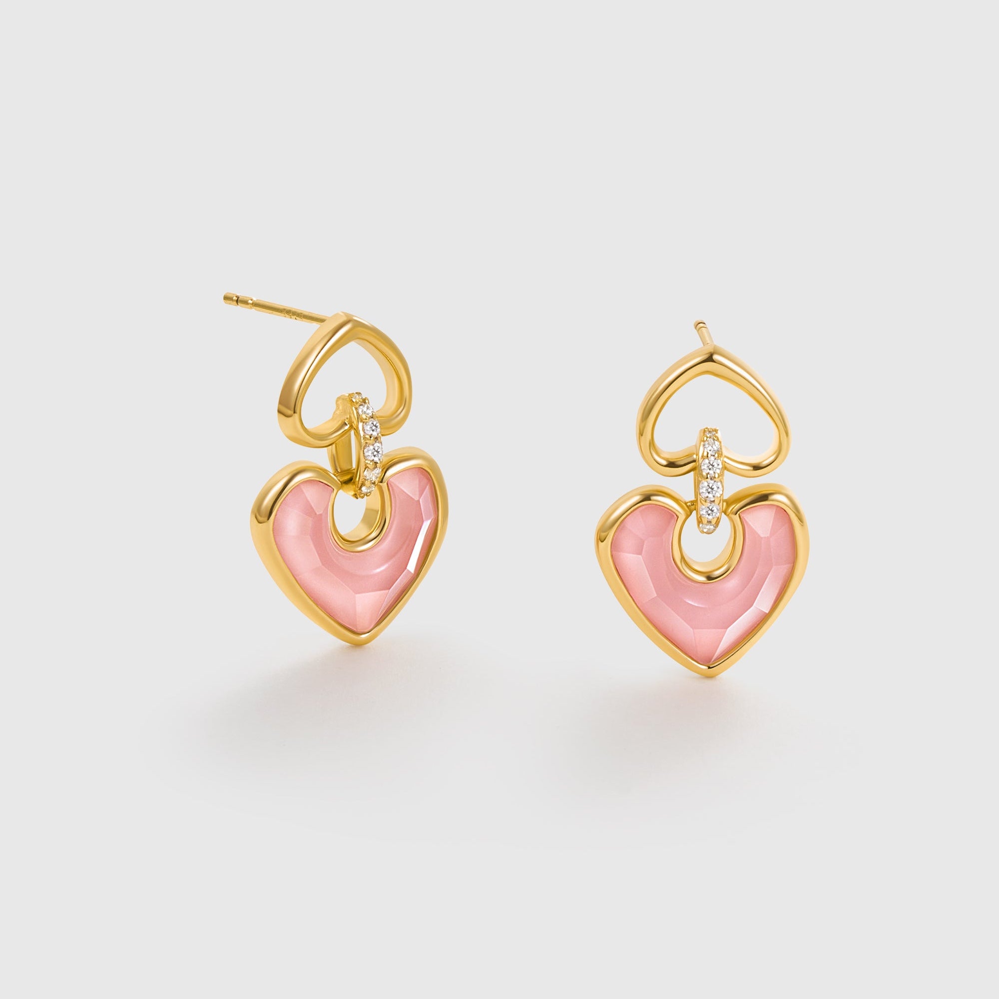 Be Love Pink Heart Earrings