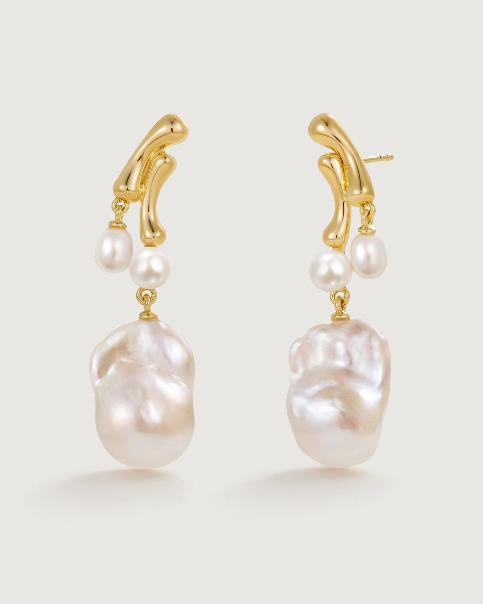 Bamboo Baroque Pearl Earring - Amber lollipop