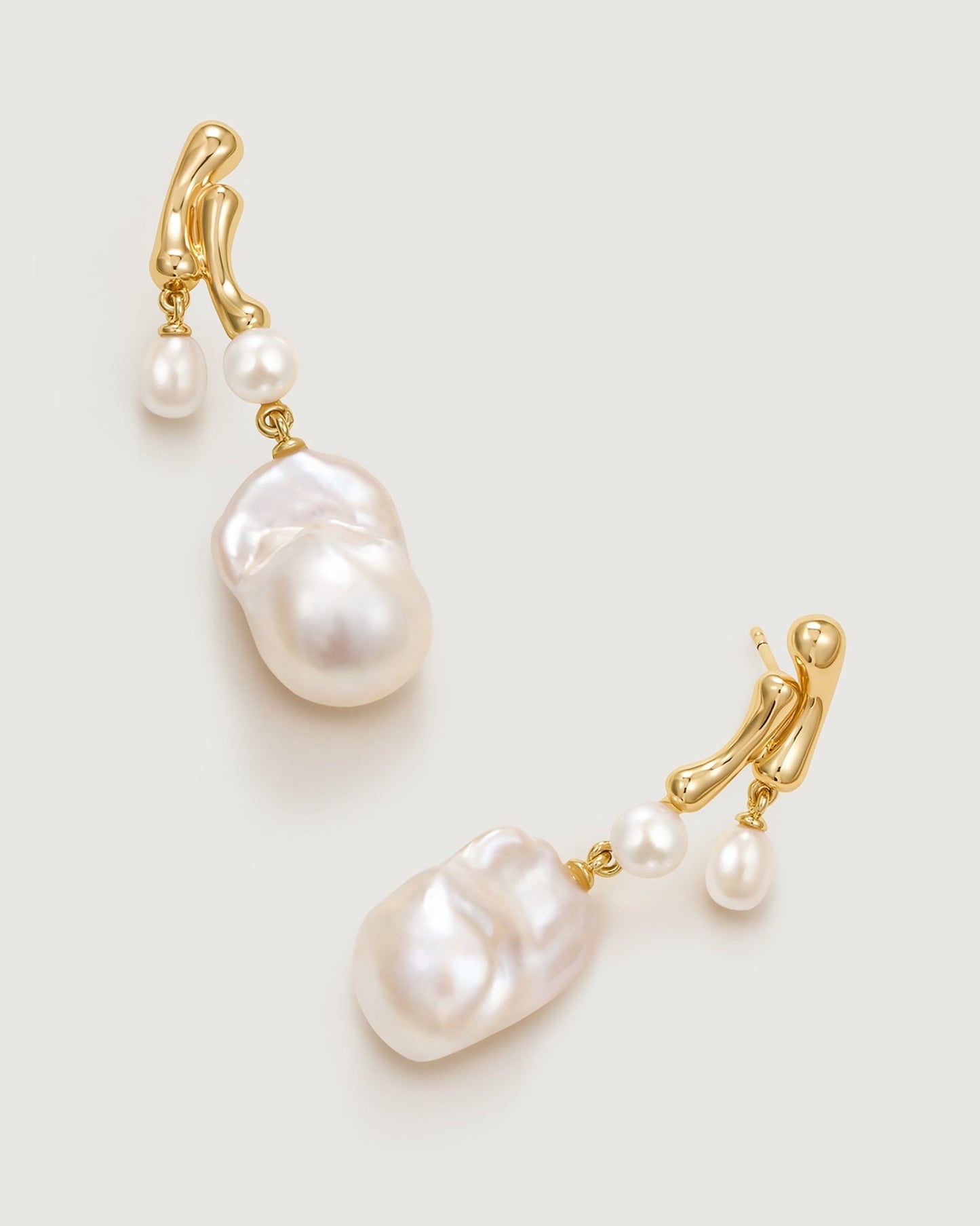 Bamboo Baroque Pearl Earring - Amber lollipop