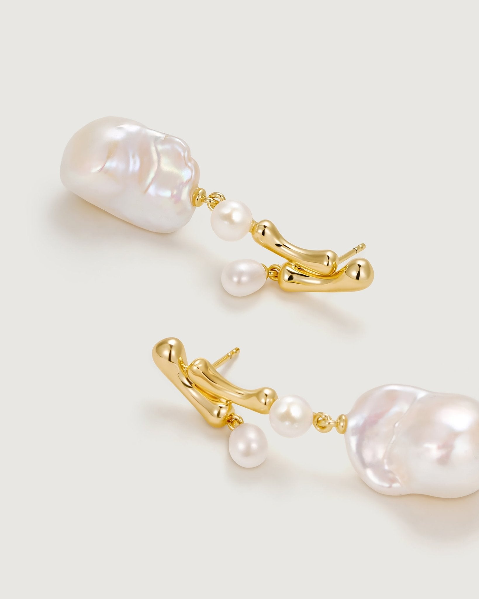 Bamboo Baroque Pearl Earring - Amber lollipop