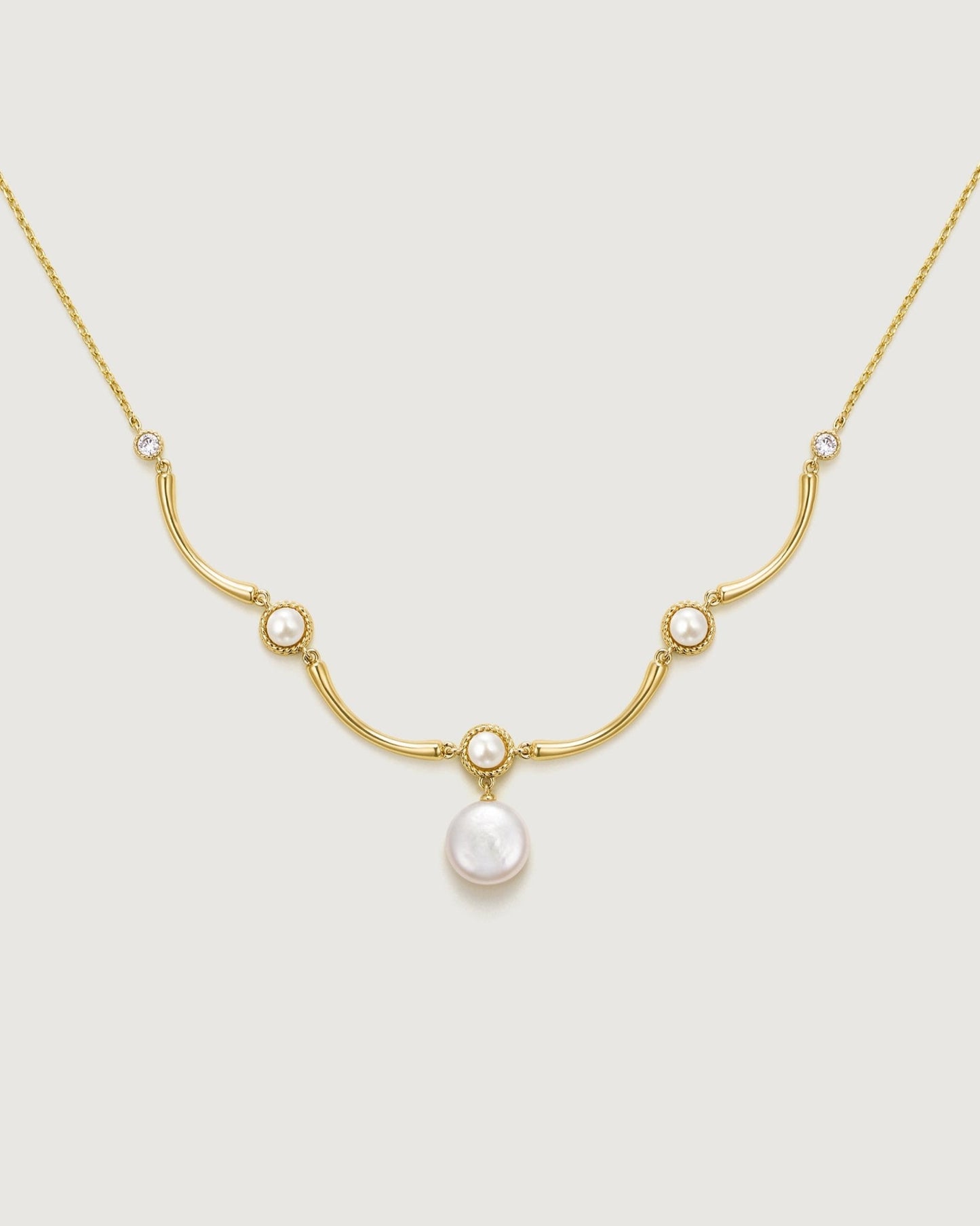 Bamboo Pearl Necklace - Amber lollipop