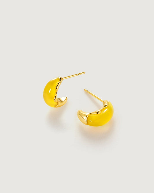 Banyu Floral Affair Agate Earring - Amber lollipop