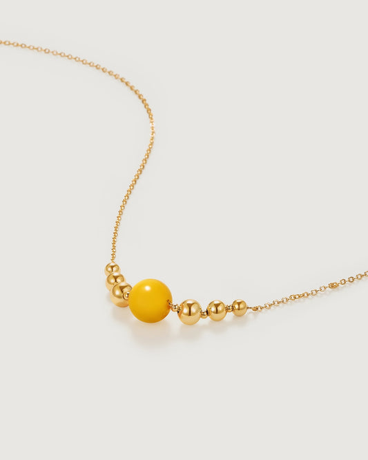 Beeswax Amber Necklace - Amber lollipop