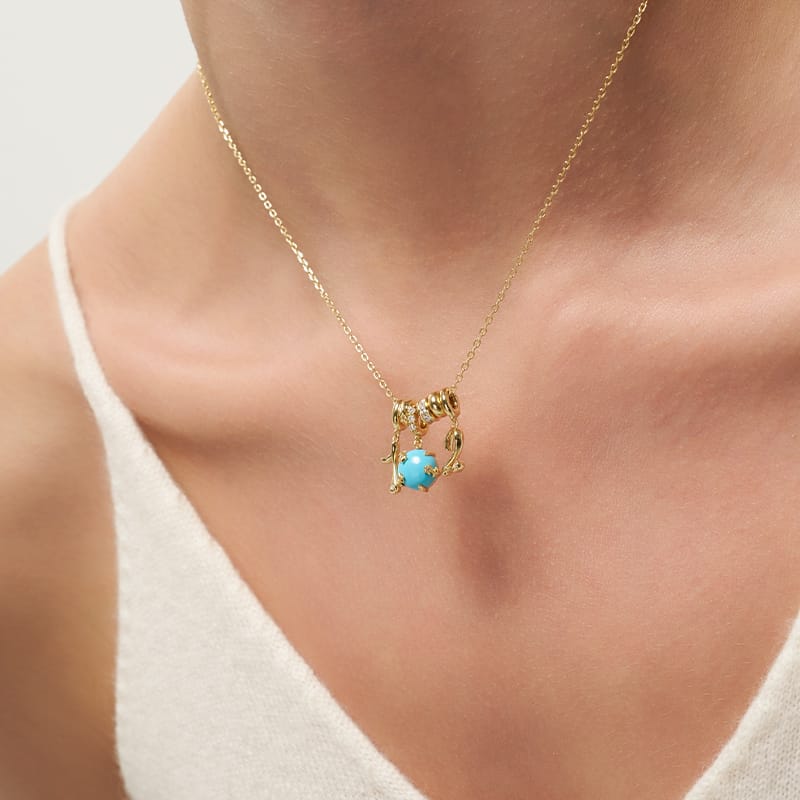 Birthstone Charm Necklace AmberLollipop