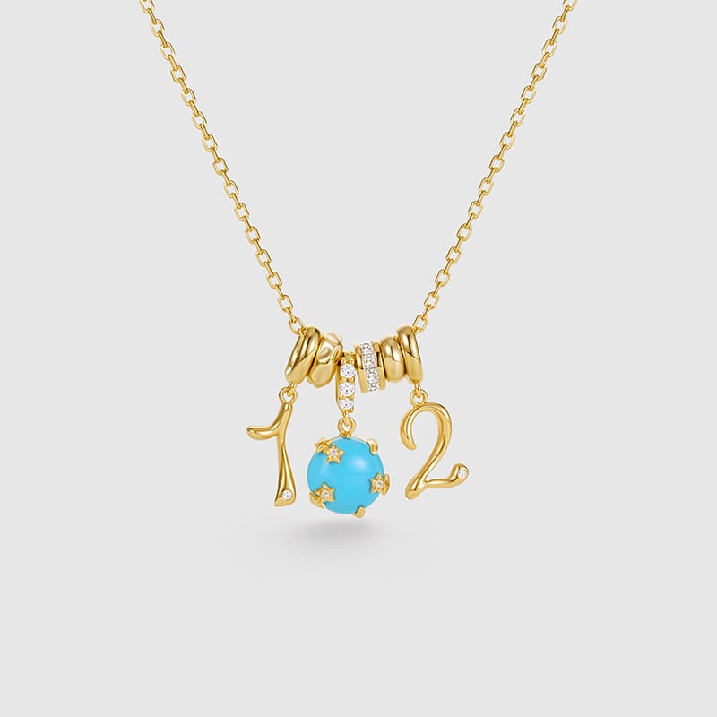 Birthstone Charm Necklace AmberLollipop
