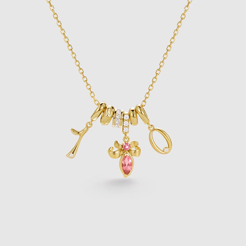 Birthstone Charm Necklace AmberLollipop