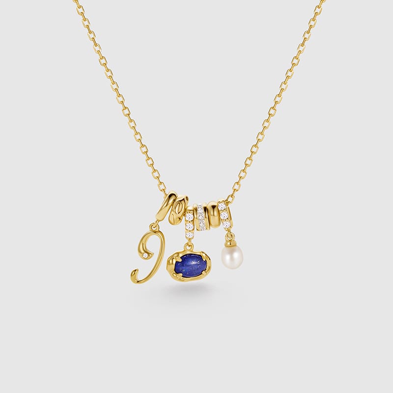 Birthstone Charm Necklace AmberLollipop