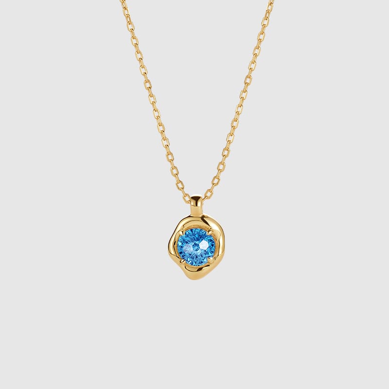 Birthstone CZ Necklace AmberLollipop