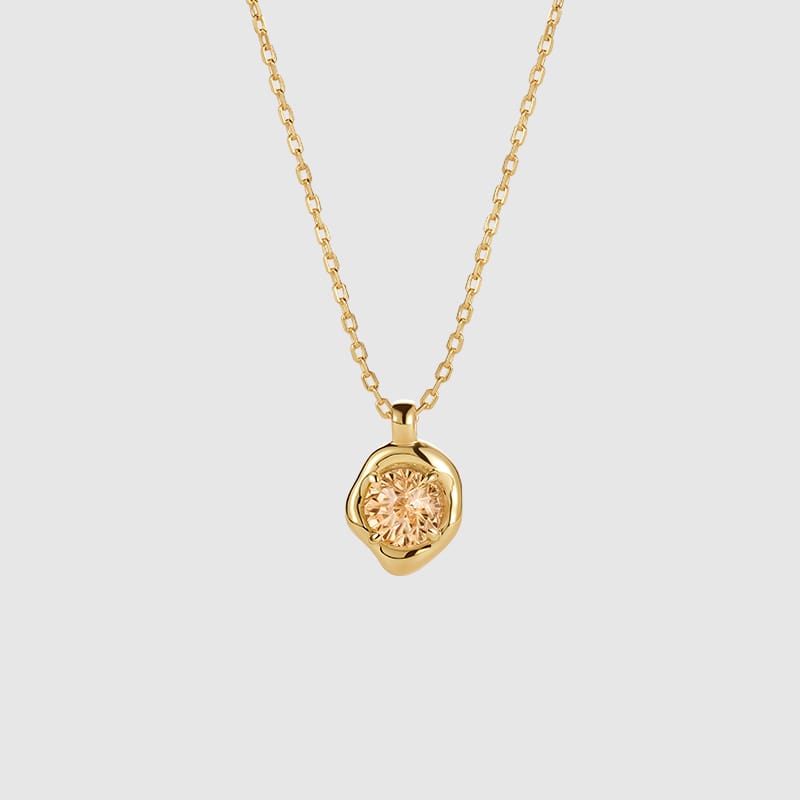 Birthstone CZ Necklace AmberLollipop