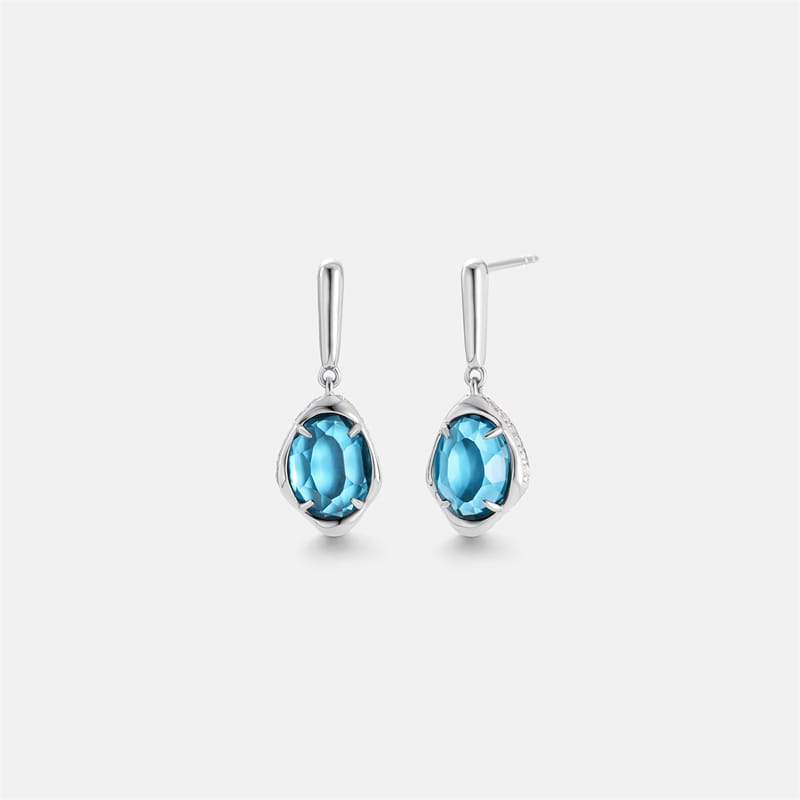 Blue Topaz Drop Earrings AmberLollipop