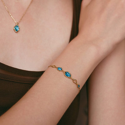 Blue Topaz Multi-Stone Bracelet AmberLollipop
