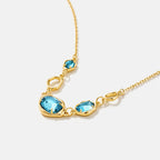 Blue Topaz Multi-Stone Necklace AmberLollipop