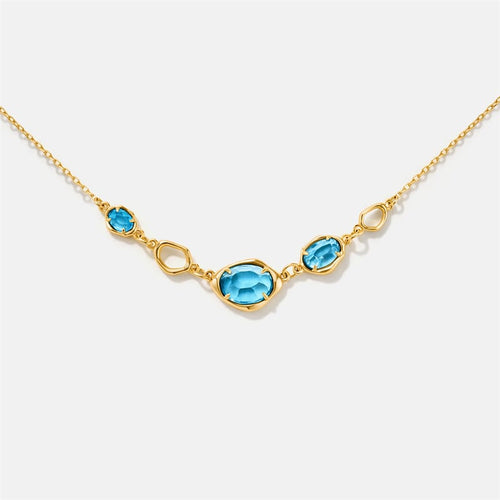 Blue Topaz Multi-Stone Necklace AmberLollipop