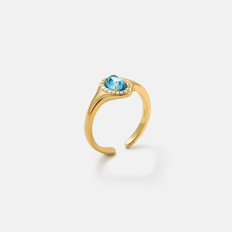Blue Topaz Open Ring AmberLollipop