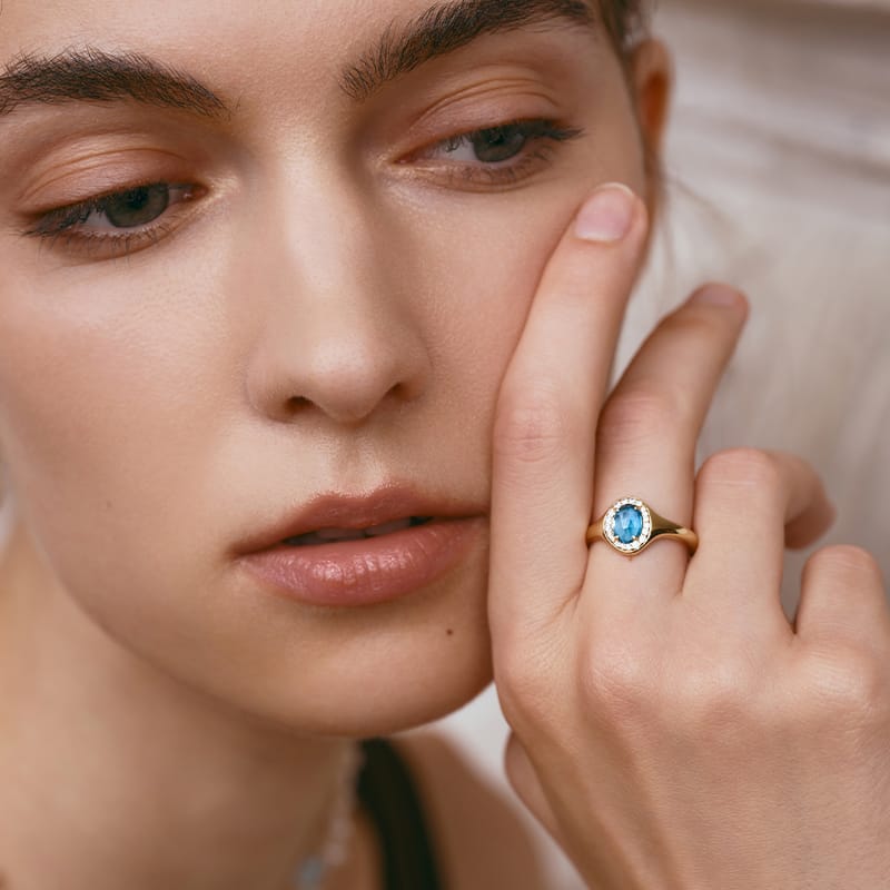 Blue Topaz Open Ring AmberLollipop