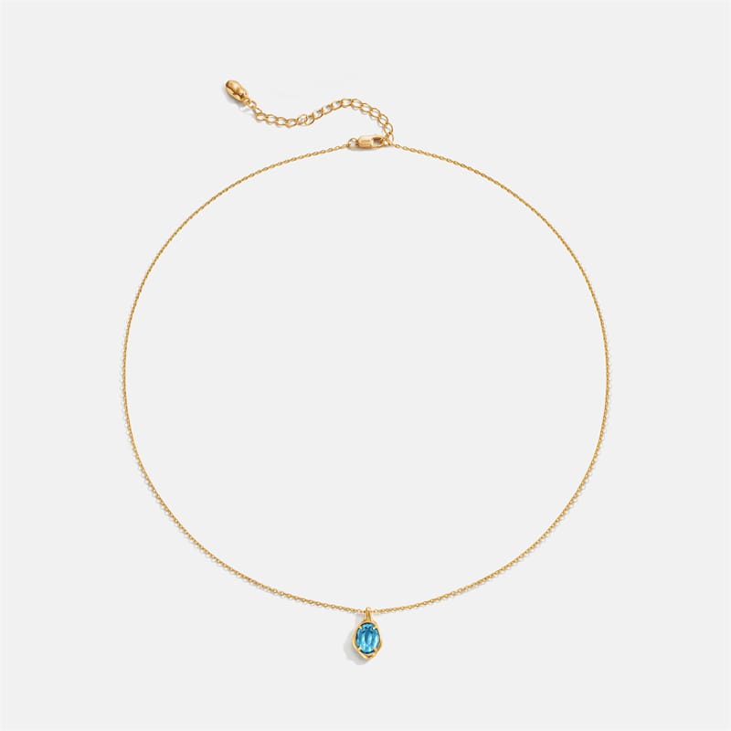 Blue Topaz Pendant Necklace AmberLollipop