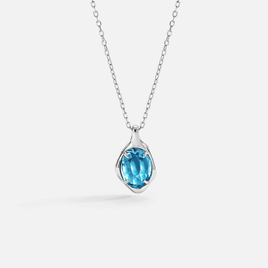 Blue Topaz Pendant Necklace AmberLollipop
