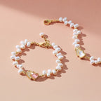 Blush Heart Irregular Pearl Bracelet AmberLollipop