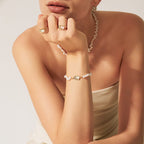 Blush Heart Irregular Pearl Bracelet AmberLollipop