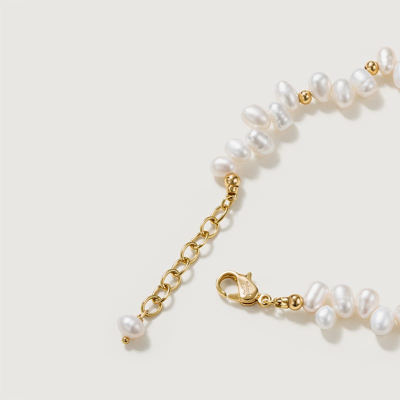 Blush Heart Irregular Pearl Bracelet AmberLollipop