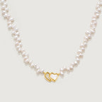 Blush Heart Irregular Pearl Necklace AmberLollipop
