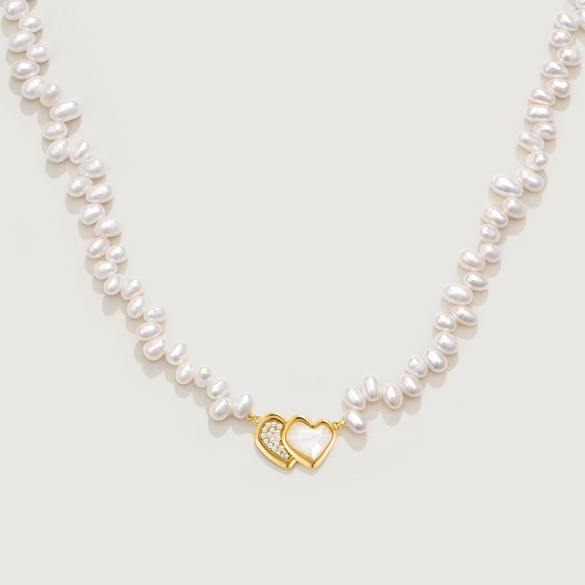 Blush Heart Irregular Pearl Necklace AmberLollipop