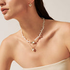 Blush Heart Irregular Pearl Necklace AmberLollipop