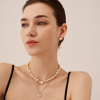 Blush Heart Irregular Pearl Necklace AmberLollipop
