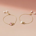 Blush Heart Mother of Pearl Adjustable Bracelet AmberLollipop