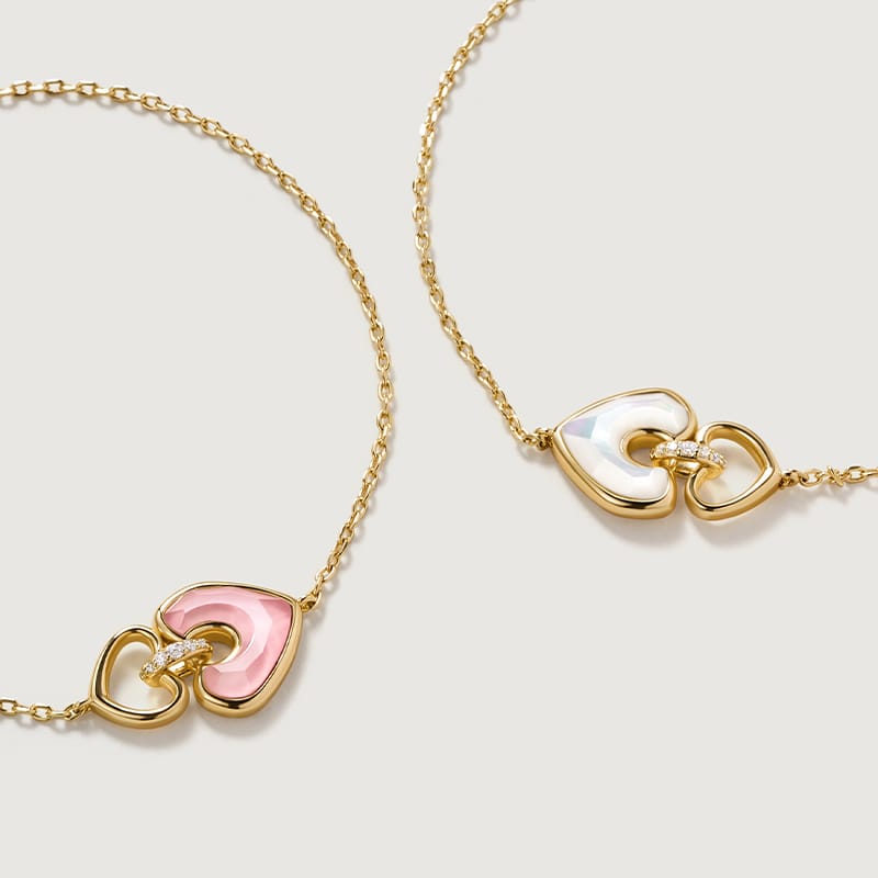 Blush Heart Mother of Pearl Adjustable Bracelet AmberLollipop
