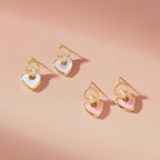 Blush Heart Mother of Pearl Drop Earrings AmberLollipop