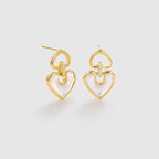 Blush Heart Mother of Pearl Drop Earrings AmberLollipop