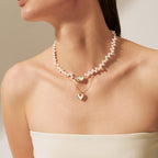 Blush Heart Mother of Pearl Necklace AmberLollipop