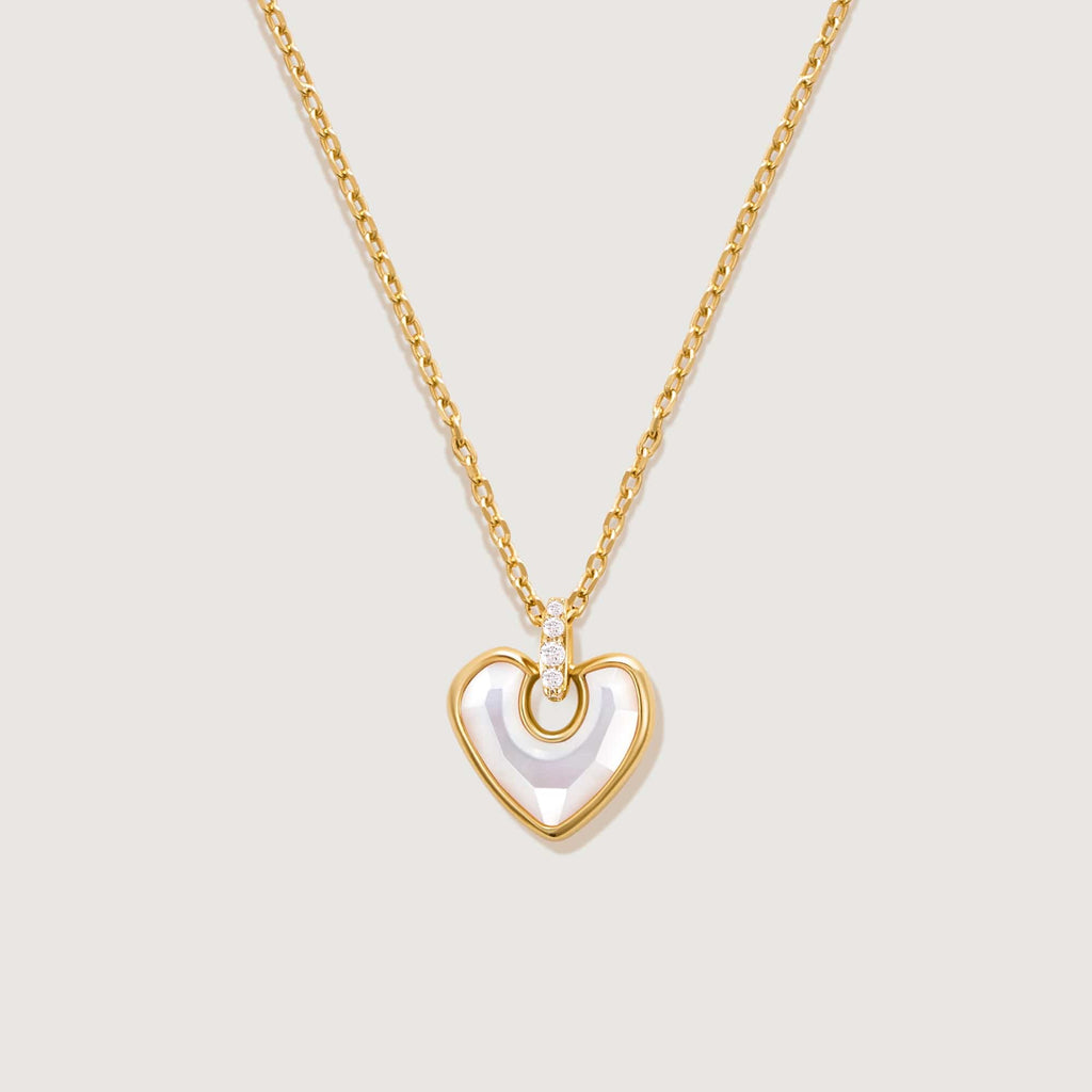 Blush Heart Mother of Pearl Necklace AmberLollipop