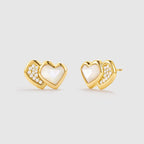 Blush Heart Mother of Pearl Stud Earrings AmberLollipop