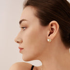 Blush Heart Mother of Pearl Stud Earrings AmberLollipop
